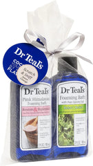 Dr Teal's Foaming Bath Holiday Gift Combo Pack (6 fl oz Total): Restore & Replenish with Pink Himalayan Salt and Relax & Relief with Eucalyptus and Spearmint. Treat Your Skin, Senses, and Stress