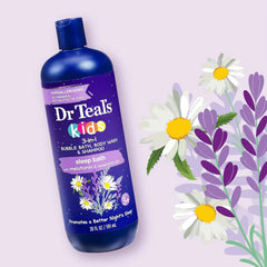 Dr Teal's Kids 3-in-1 Bubble Bath, Body Wash & Shampoo with Melatonin & Essential Oils, Boost & Renew Elderberry with Vitamin C