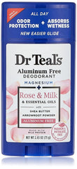 Dr. Teal's Deodorant Rose & Milk 2.65 Ounce Aluminum-Free