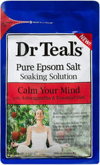 Teal's Pure Epsom Salt Soak, Calm Your Mind Ashwagandha, 3 Lbs (Pack of 2) Product package may vary