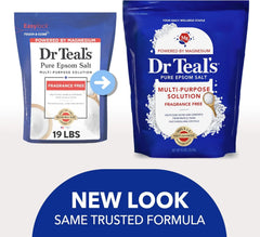 Dr Teal's Pure Epsom Salt Multipurpose Solution, Fragrance Free, Bulk Size - 19 lbs
