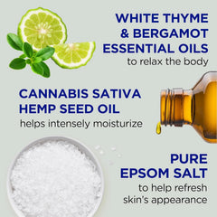 Dr Teal's Body Wash with Pure Epsom Salt, Cannabis Sativa Hemp Seed Oil, 24 fl oz (Pack of 4)