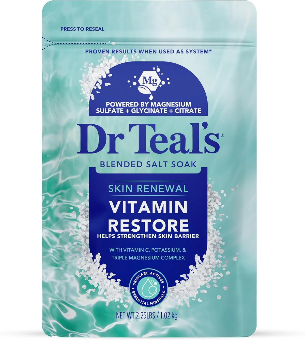 Dr Teal's Skin Renewal Vitamin Restore Blended Salt Soak, 2.25 lb