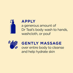 Dr Teal's Body Wash with Pure Epsom Salt, with Prebiotic Lemon Balm & Sage, 24 fl oz (Pack of 4)