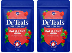 Dr Teal's Epsom Salts Calm Your Mind (Ashwagandha) 3Lb 1.36Kg (Pack of 2)